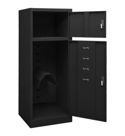 Armoire à selles Noir 53x53x140 cm Acier