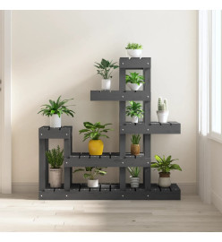 Support à plantes Gris 92x25x97 cm Bois massif de pin