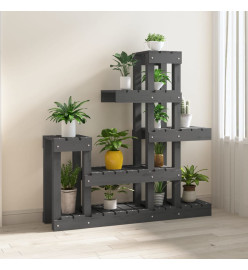 Support à plantes Gris 92x25x97 cm Bois massif de pin