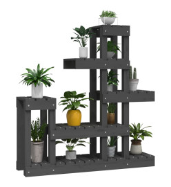 Support à plantes Gris 92x25x97 cm Bois massif de pin