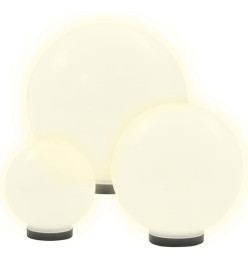 6 pcs Jeu de lampe boule à LED PMMA sphérique 20/30/40 cm