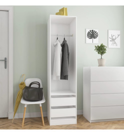 Garde-robe avec tiroirs Blanc 50x50x200 cm Bois d'ingénierie