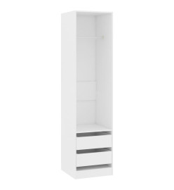 Garde-robe avec tiroirs Blanc 50x50x200 cm Bois d'ingénierie