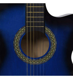 Guitare découpée classique occidentale égaliseur 6 cordes Bleu