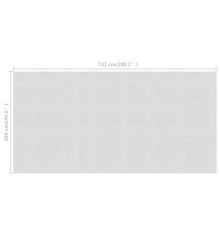 Film solaire de piscine flottant PE 732x366 cm Gris