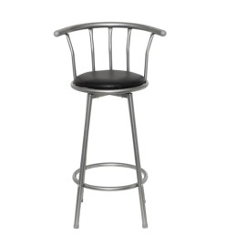 Tabourets de bar lot de 2 noir similicuir