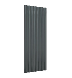 Panneaux de toiture 12 pcs Acier Anthracite 100x36 cm