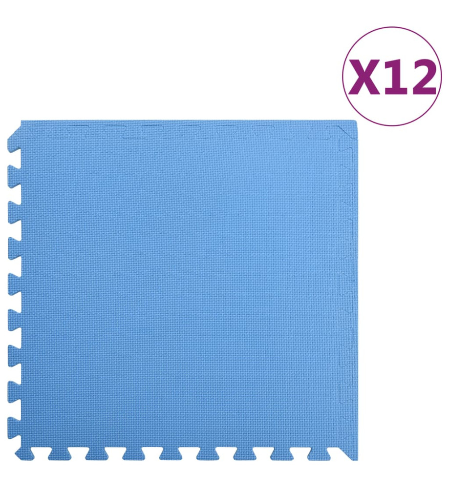 Tapis de sol 12 pcs 4,32㎡ Mousse EVA Bleu