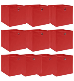 Boîtes de rangement 10 pcs Rouge 32x32x32 cm Tissu