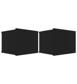 Tables de chevet 2 pcs Noir 40 x 30 x 30 cm Aggloméré