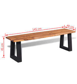 Banc en bois d'acacia massif 145 cm