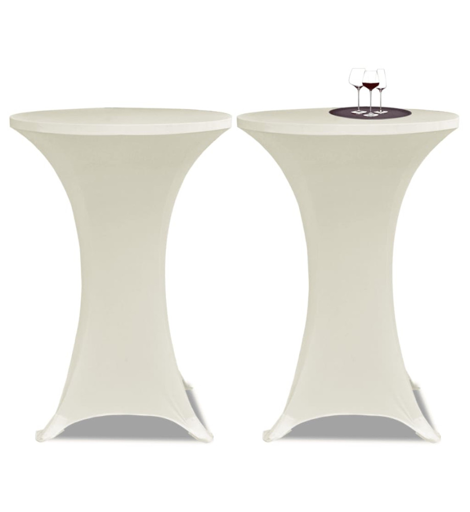 Housse de table Ø 80 cm Crème extensible 2 pcs Housse de table Ø 80 cm Crème extensible 2 pcs