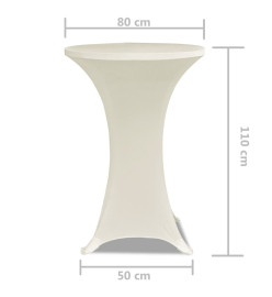 Housse de table Ø 80 cm Crème extensible 2 pcs