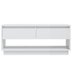 Meuble TV Blanc brillant 102x41x44 cm Aggloméré