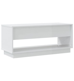 Meuble TV Blanc brillant 102x41x44 cm Aggloméré