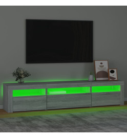 Meuble TV avec lumières LED Sonoma gris 195x35x40 cm