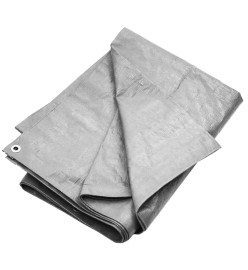 Bâche 180 g/m² 4x8 m Gris PEHD