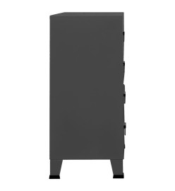 Armoire à tiroirs industrielle Anthracite 78x40x93 cm Métal