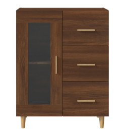 Buffet chêne marron 69,5x34x90 cm bois d'ingénierie