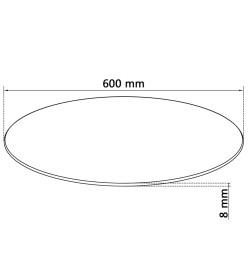 Dessus de table rond Verre trempé 600 mm