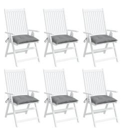 Coussins de chaise 6 pcs gris 40x40x7 cm tissu oxford
