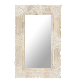 Miroir Blanc 80x50 cm Bois de manguier massif