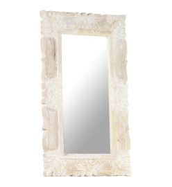 Miroir Blanc 80x50 cm Bois de manguier massif