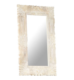 Miroir Blanc 80x50 cm Bois de manguier massif