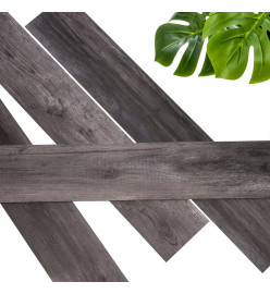 WallArt Planches d'aspect de bois Noir charbon