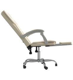 Fauteuil inclinable de bureau Crème Similicuir