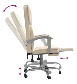 Fauteuil inclinable de bureau Crème Similicuir