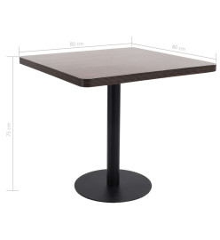 Table de bistro Marron foncé 80x80 cm MDF