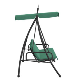 Balancelle de jardin avec auvent vert 198 cm tissu et acier