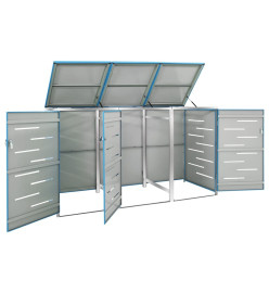 Abri pour trois poubelles 207x77,5x115 cm Inox