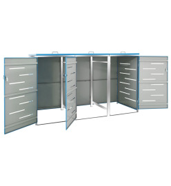 Abri pour trois poubelles 207x77,5x115 cm Inox