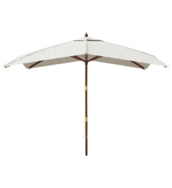 Parasol de jardin avec mât en bois sable 300x300x273 cm