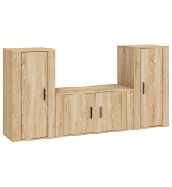 Ensemble de meubles TV 3 pcs Chêne sonoma Bois d'ingénierie