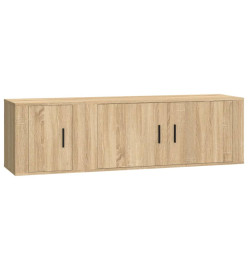 Ensemble de meubles TV 2 pcs chêne sonoma bois d'ingénierie