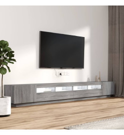 Ensemble de meubles TV avec lumières LED 3 pcs Sonoma gris