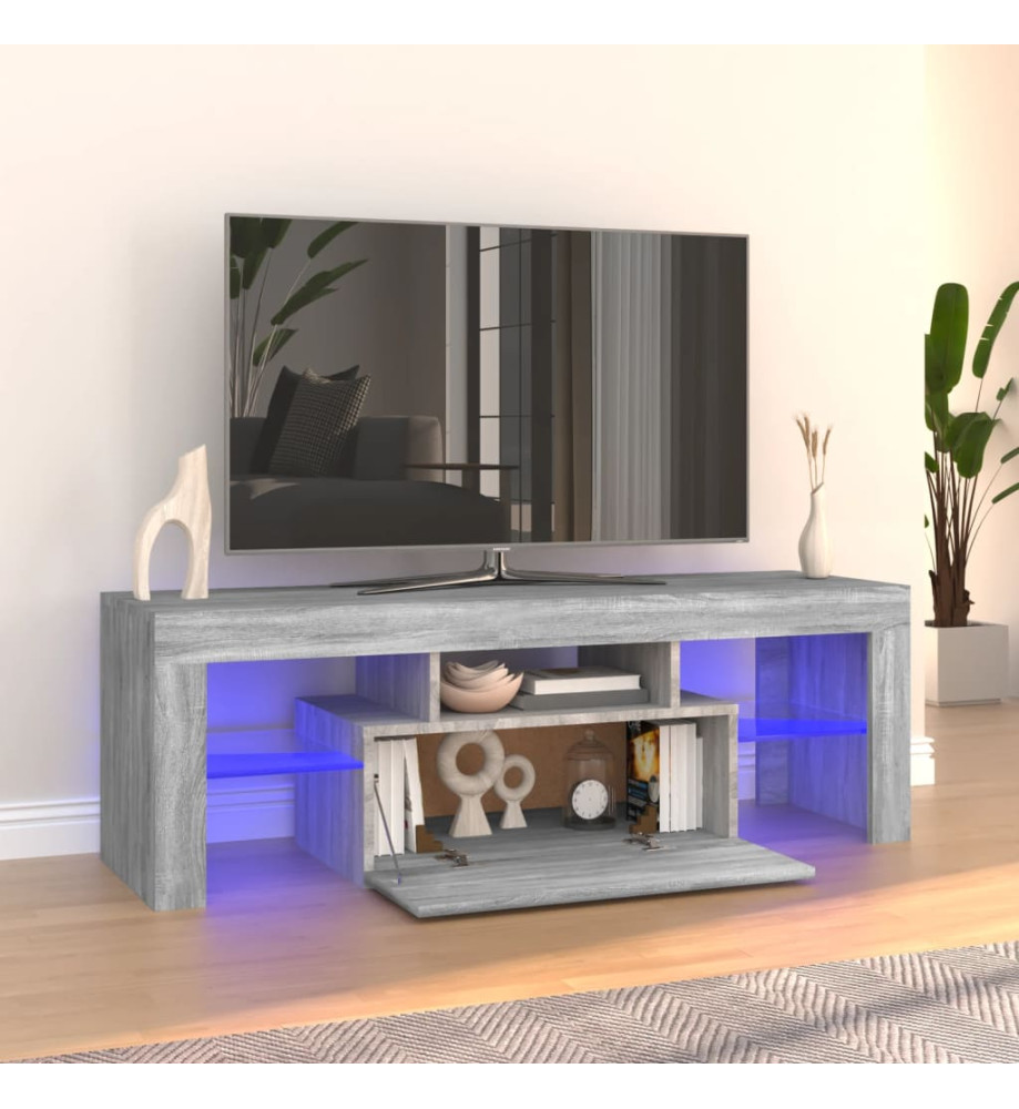 Meuble TV avec lumières LED sonoma gris 120x35x40 cm