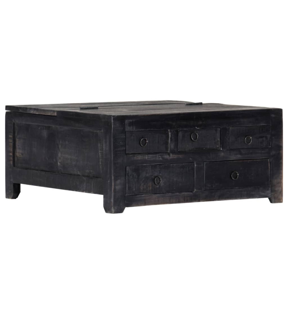 Table basse Noir 65 x 65 x 30 cm Bois de manguier massif