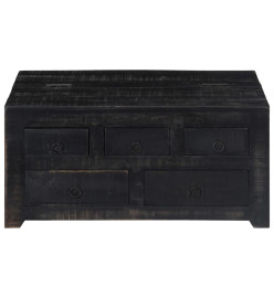 Table basse Noir 65 x 65 x 30 cm Bois de manguier massif