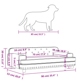 Lit pour chien cappuccino 90x53x30 cm similicuir