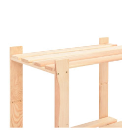 Étagères de rangement à 3 niveaux 2 pcs 60x38x90 cm Pin 150 kg