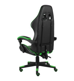 Fauteuil de jeux vidéo Noir et vert Similicuir