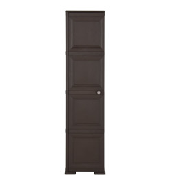 Armoire en plastique 40x43x164 cm Design de bois Marron