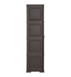 Armoire en plastique 40x43x164 cm Design de bois Marron