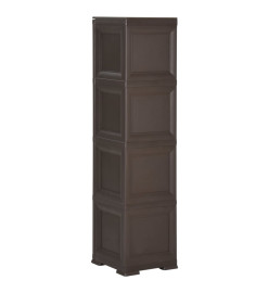 Armoire en plastique 40x43x164 cm Design de bois Marron