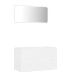 Ensemble de meubles de salle de bain 2 pcs Blanc Aggloméré