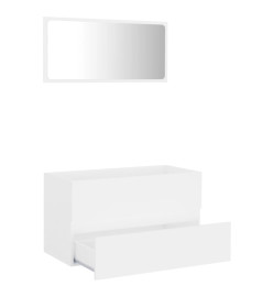 Ensemble de meubles de salle de bain 2 pcs Blanc Aggloméré